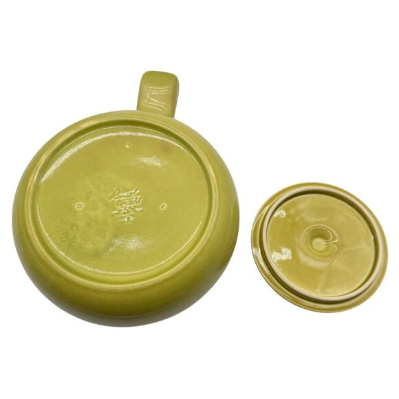 Vintage Russell Wright MCM Avocado Green Ceramic Covered Casserole Dish USA - Picture 6 of 7